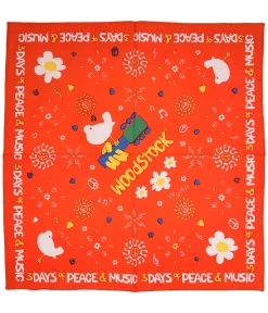 Online Woodstock Peace Flower Red Bandana Bandanas | Woodstock
