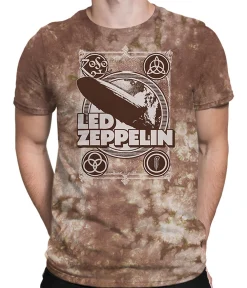 Clearance Zeppelin Poster Tie-Dye T-Shirt T-Shirt | Led Zeppelin
