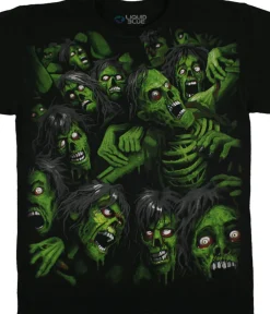 Clearance Zombie Pile Black T-Shirt T-Shirt | Halloween