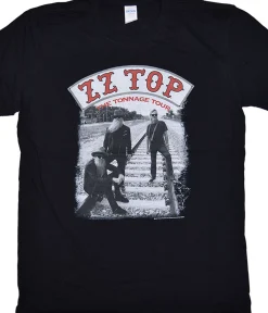 New ZZ Top Tonnage Tour Black T-Shirt T-Shirt | Zz Top
